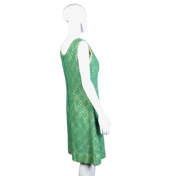 Estate Collection/Vintage 1960s Green Eyelet A-Line Dress Size 18 Awesome! - Picture 6 of 14